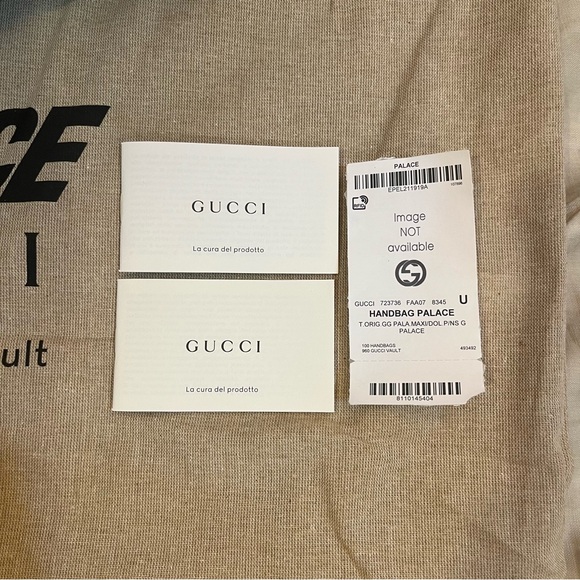 Gucci X Palace GG-P Jumbo Triferg Canvas Leather Tote Bag - Picture 14 of 16